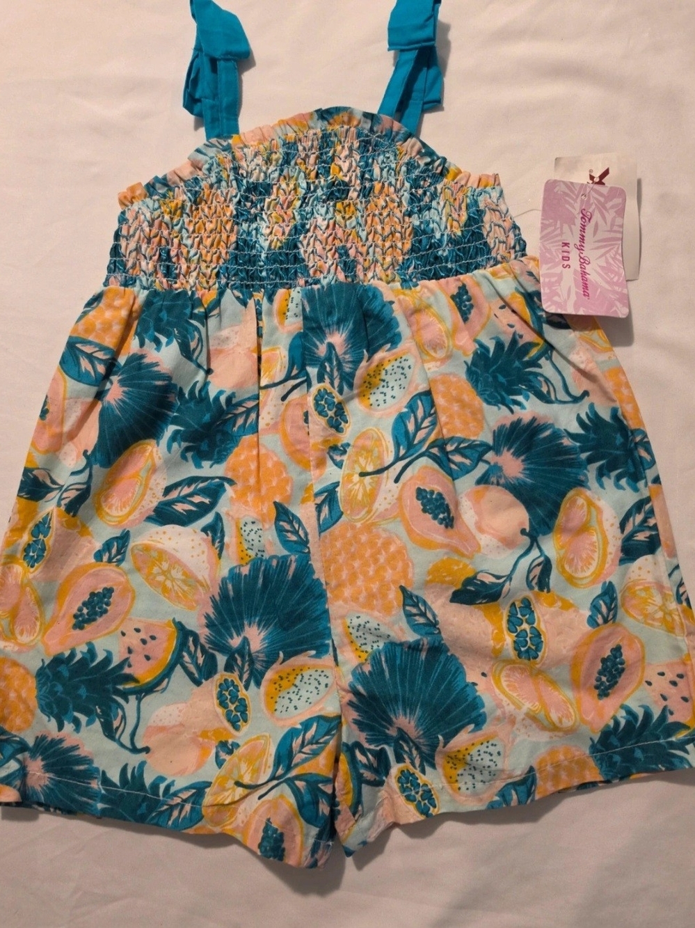 ​NWT Tommy Bahama Girls 18M Tropical Fruit Smocked Romper